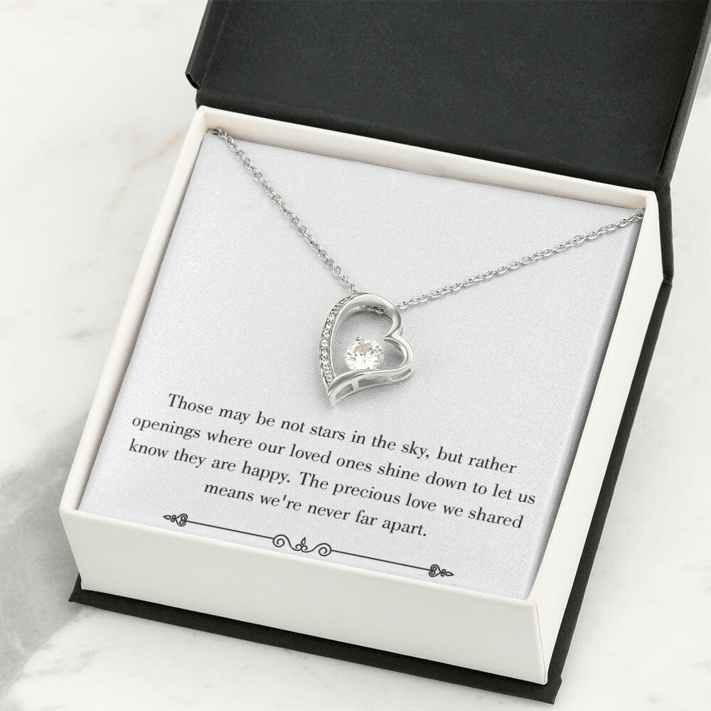 To Mom Remembrance Message Stars in the Sky White Forever Necklace w Message Card-Express Your Love Gifts