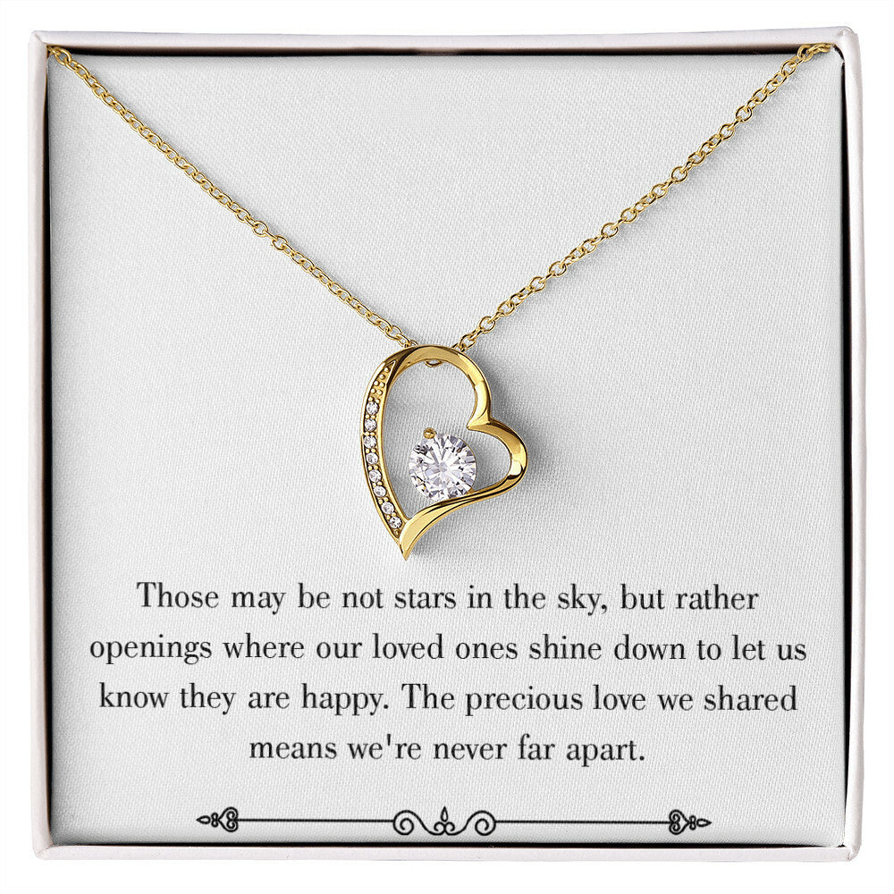 To Mom Remembrance Message Stars in the Sky White Forever Necklace w Message Card-Express Your Love Gifts