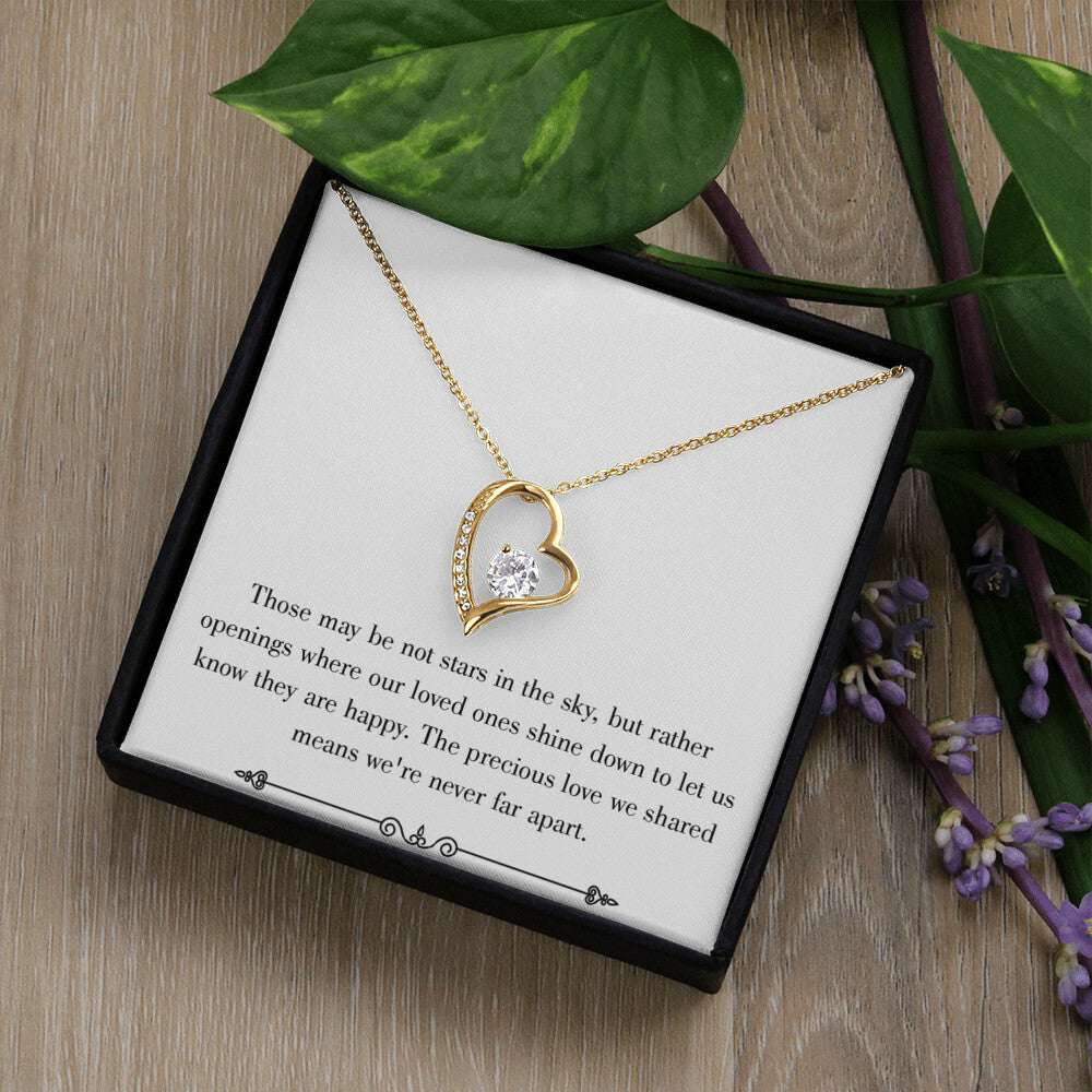 To Mom Remembrance Message Stars in the Sky White Forever Necklace w Message Card-Express Your Love Gifts