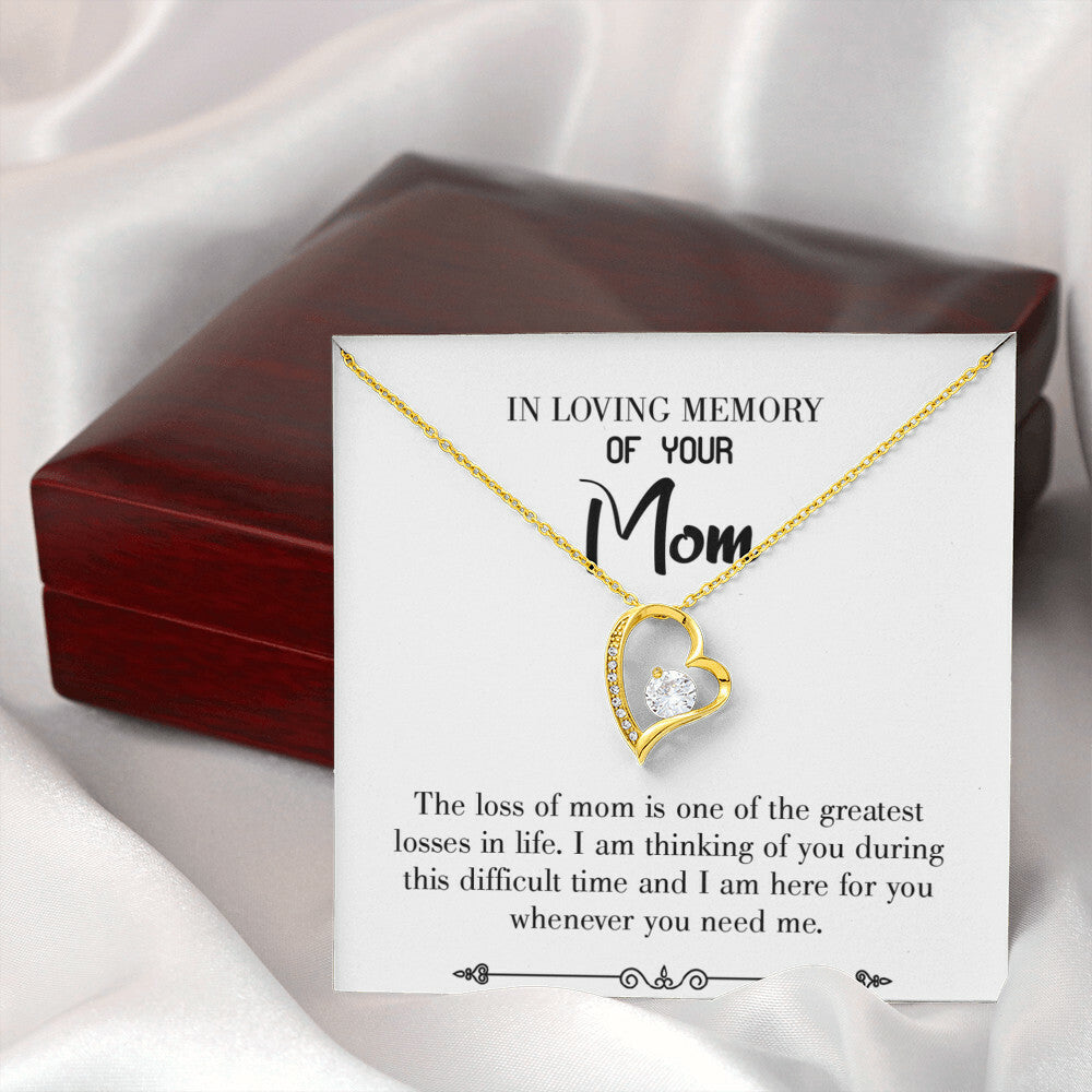 To Mom Remembrance Message Stay Strong White Forever Necklace w Message Card-Express Your Love Gifts