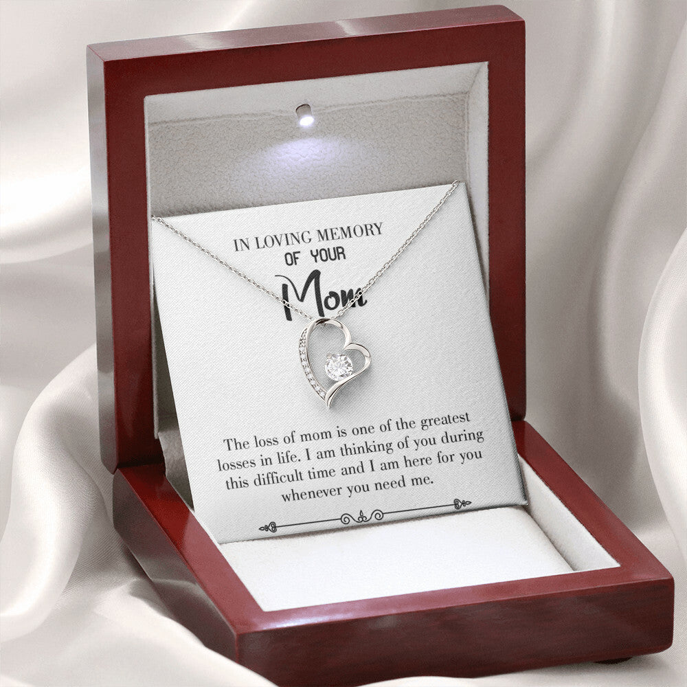 To Mom Remembrance Message Stay Strong White Forever Necklace w Message Card-Express Your Love Gifts