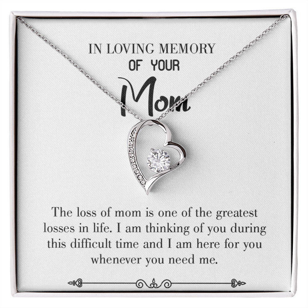 To Mom Remembrance Message Stay Strong White Forever Necklace w Message Card-Express Your Love Gifts