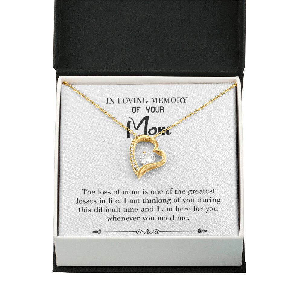 To Mom Remembrance Message Stay Strong White Forever Necklace w Message Card-Express Your Love Gifts