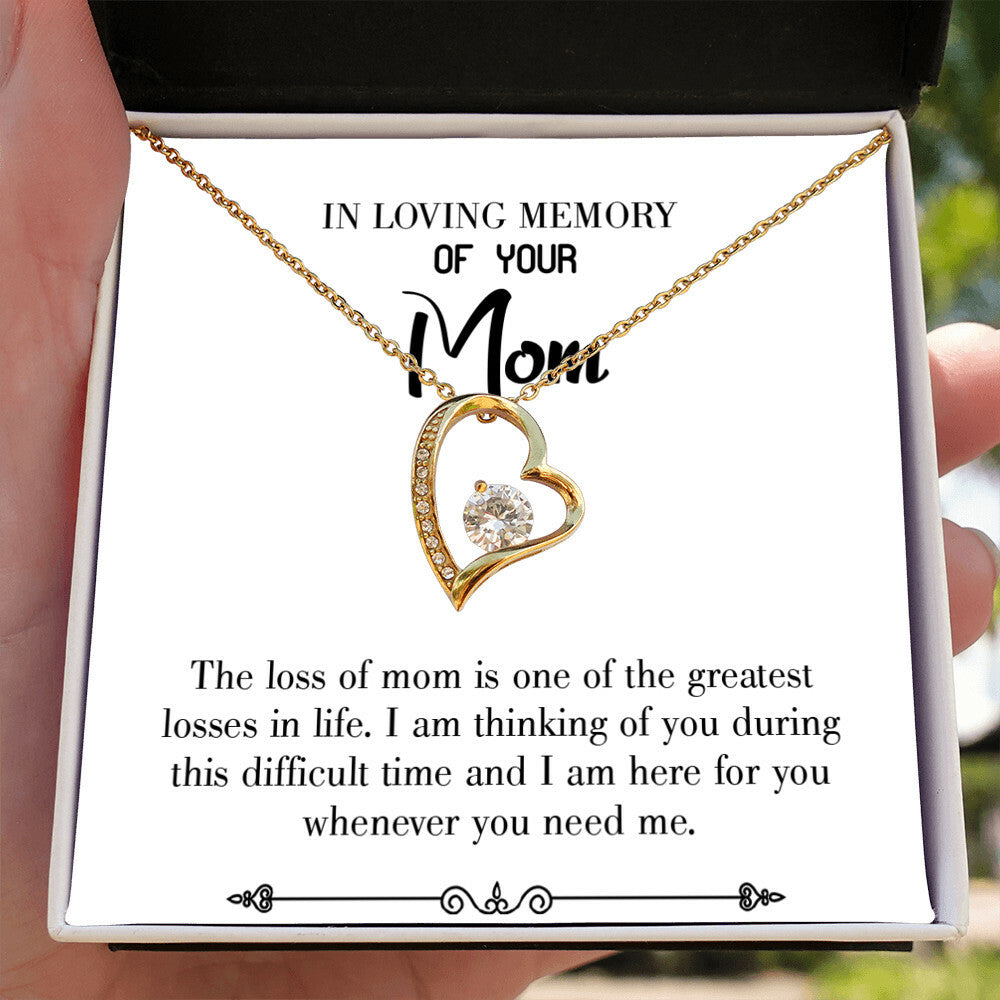 To Mom Remembrance Message Stay Strong White Forever Necklace w Message Card-Express Your Love Gifts