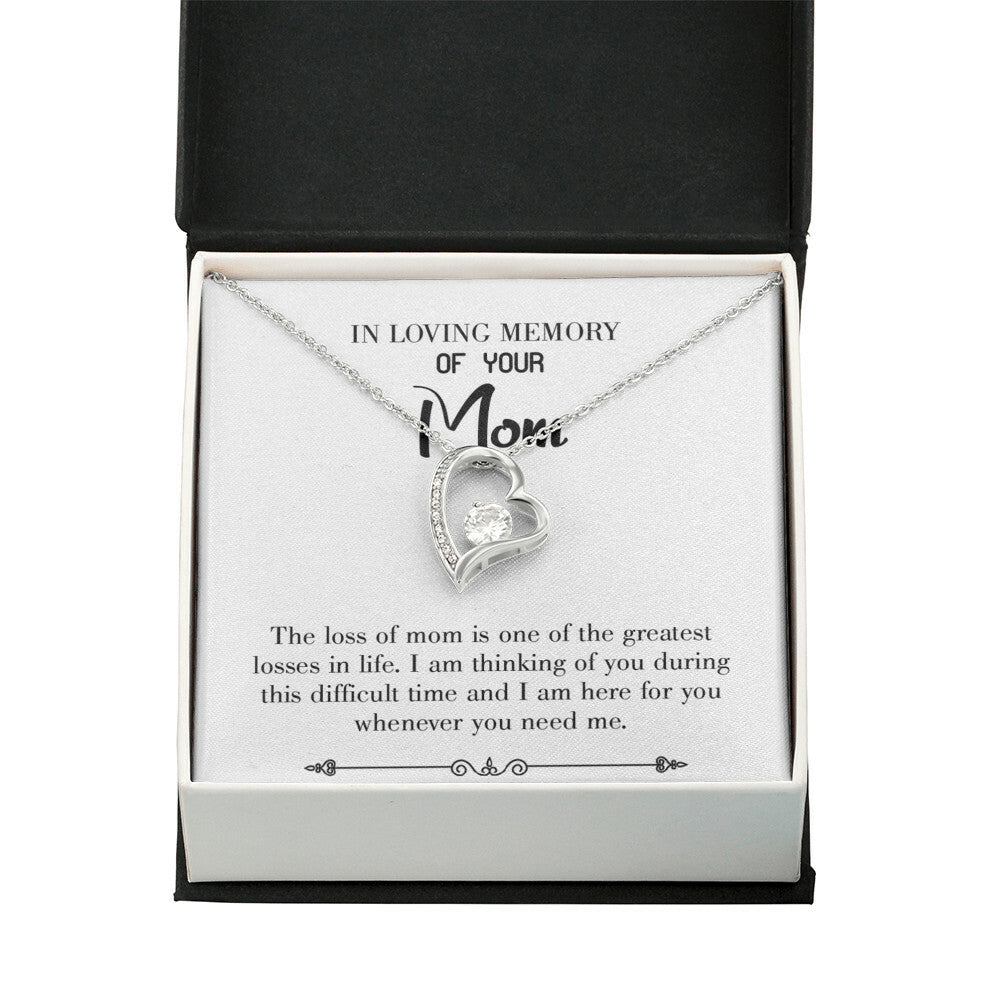 To Mom Remembrance Message Stay Strong White Forever Necklace w Message Card-Express Your Love Gifts