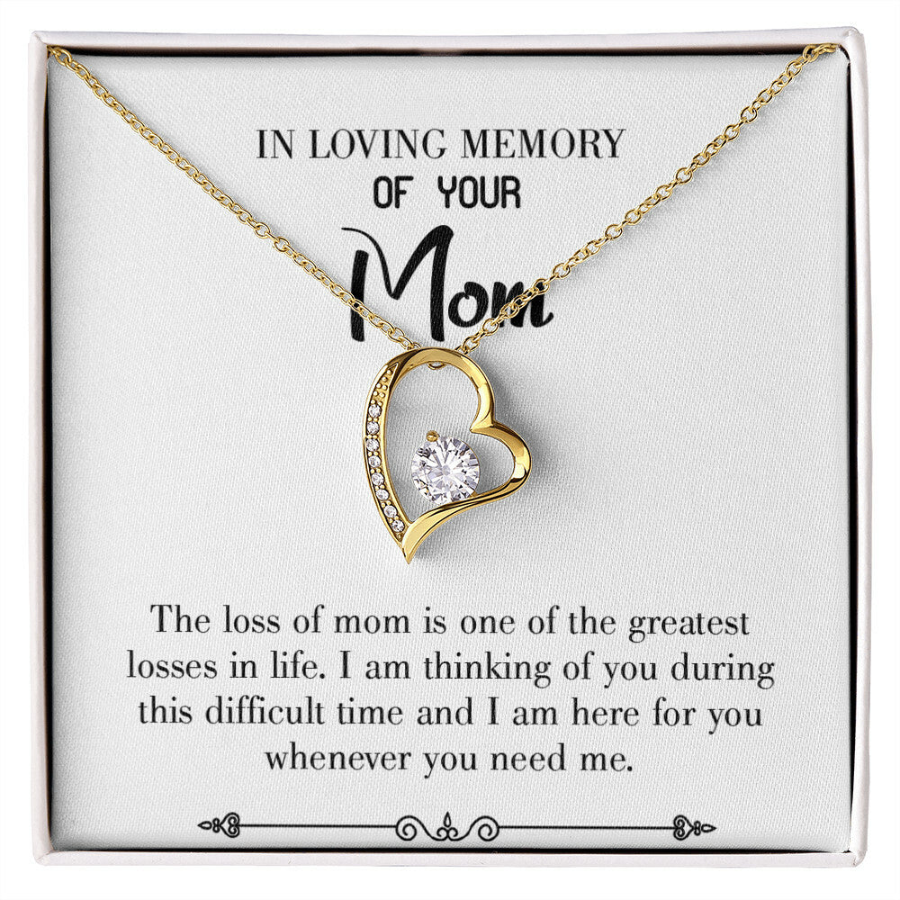 To Mom Remembrance Message Stay Strong White Forever Necklace w Message Card-Express Your Love Gifts