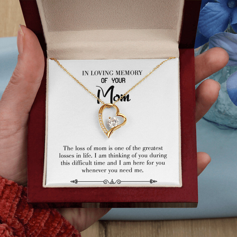 To Mom Remembrance Message Stay Strong White Forever Necklace w Message Card-Express Your Love Gifts