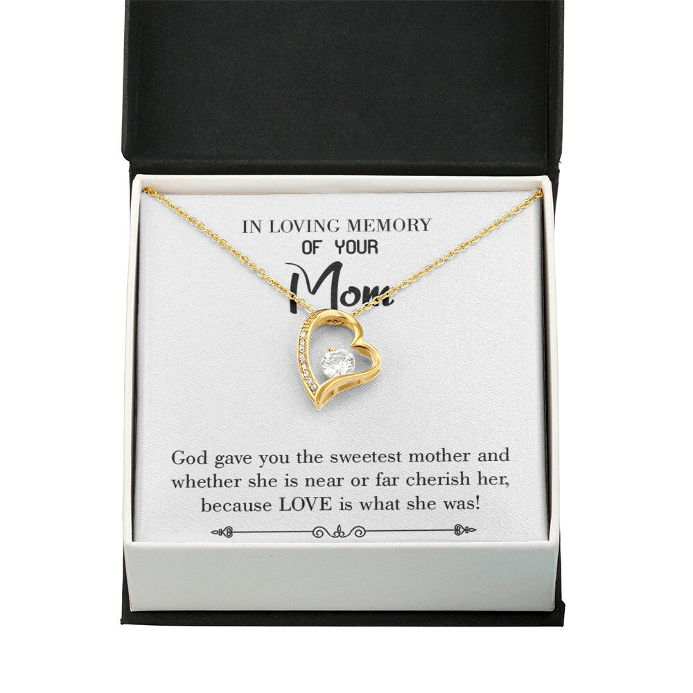 To Mom Remembrance Message Sweetest Mother White Forever Necklace w Message Card-Express Your Love Gifts