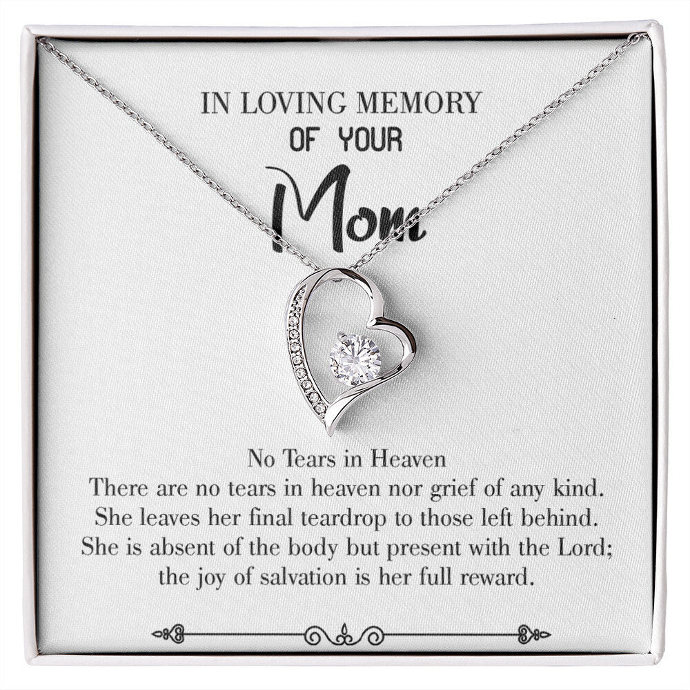 To Mom Remembrance Message Tears in Heaven Forever Necklace w Message Card-Express Your Love Gifts