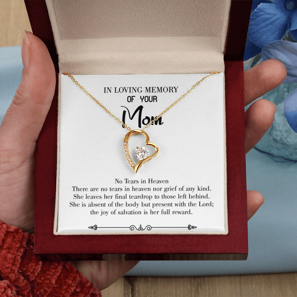 To Mom Remembrance Message Tears in Heaven Forever Necklace w Message Card-Express Your Love Gifts