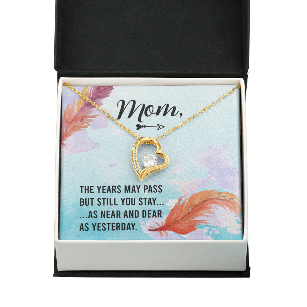 To Mom Remembrance Message The Years May Pass Forever Necklace w Message Card-Express Your Love Gifts