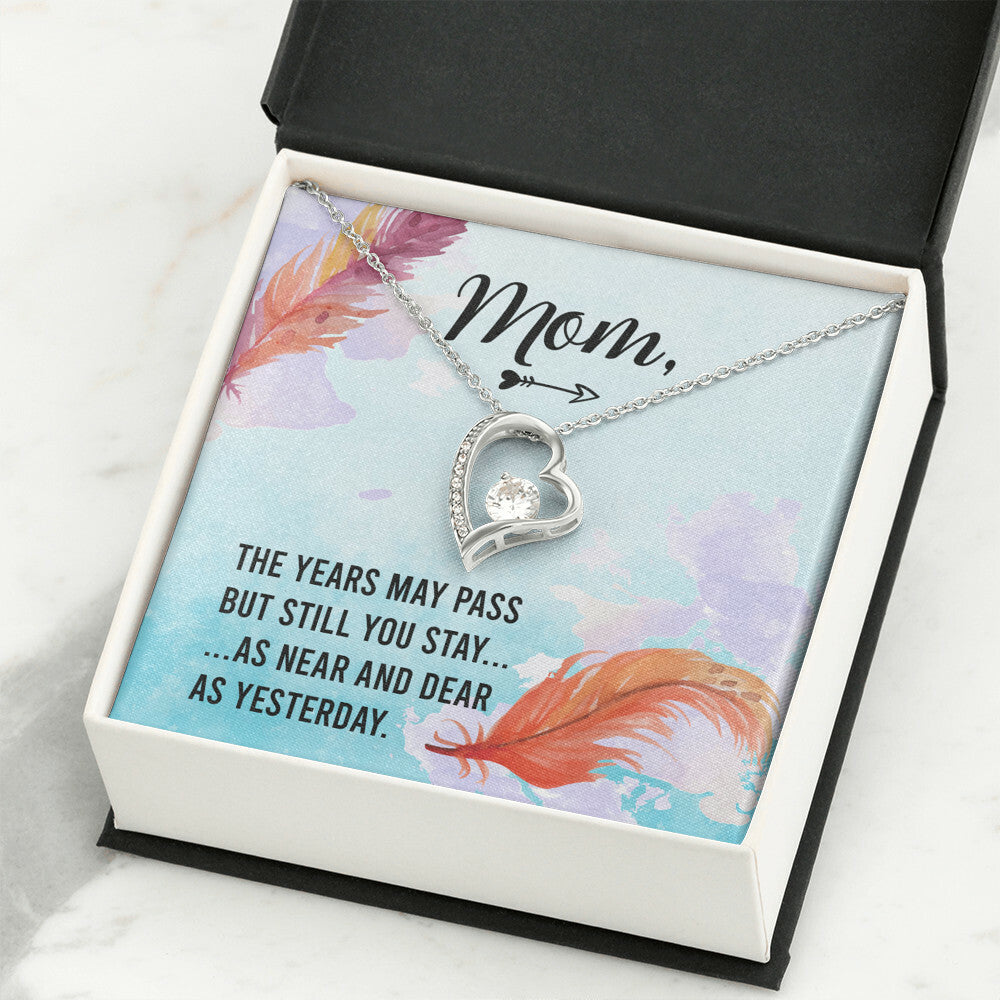 To Mom Remembrance Message The Years May Pass Forever Necklace w Message Card-Express Your Love Gifts