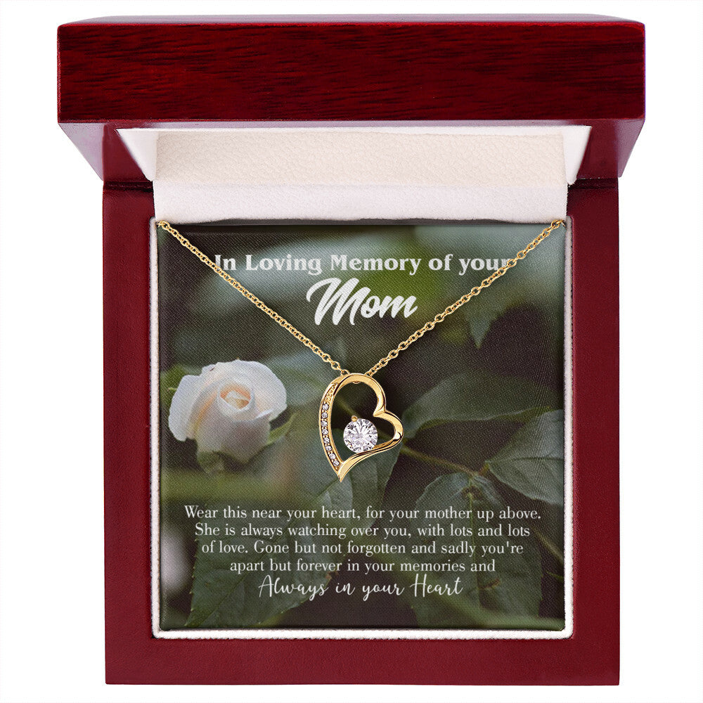 To Mom Remembrance Message Wear Near Heart Forever Necklace w Message Card-Express Your Love Gifts