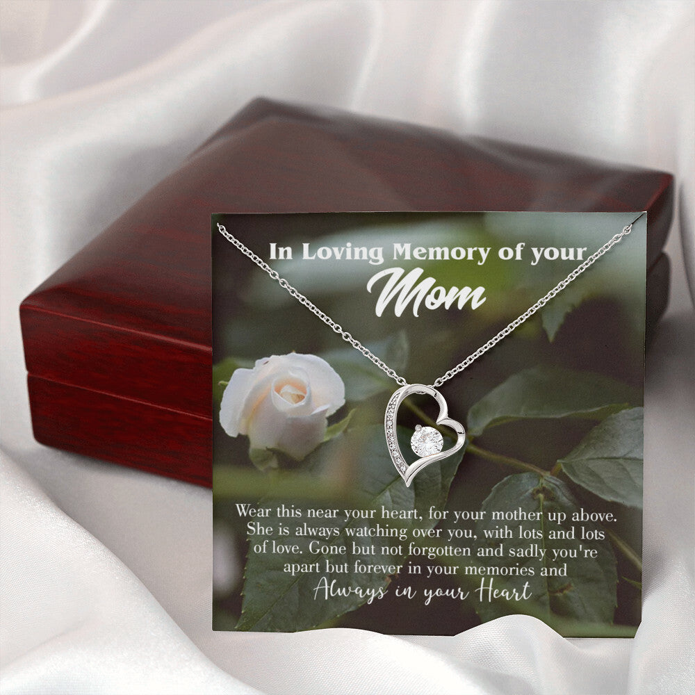 To Mom Remembrance Message Wear Near Heart Forever Necklace w Message Card-Express Your Love Gifts