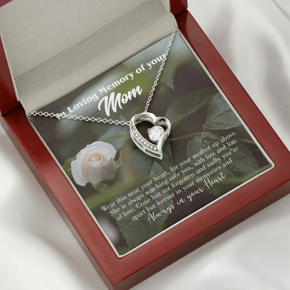 To Mom Remembrance Message Wear Near Heart Forever Necklace w Message Card-Express Your Love Gifts