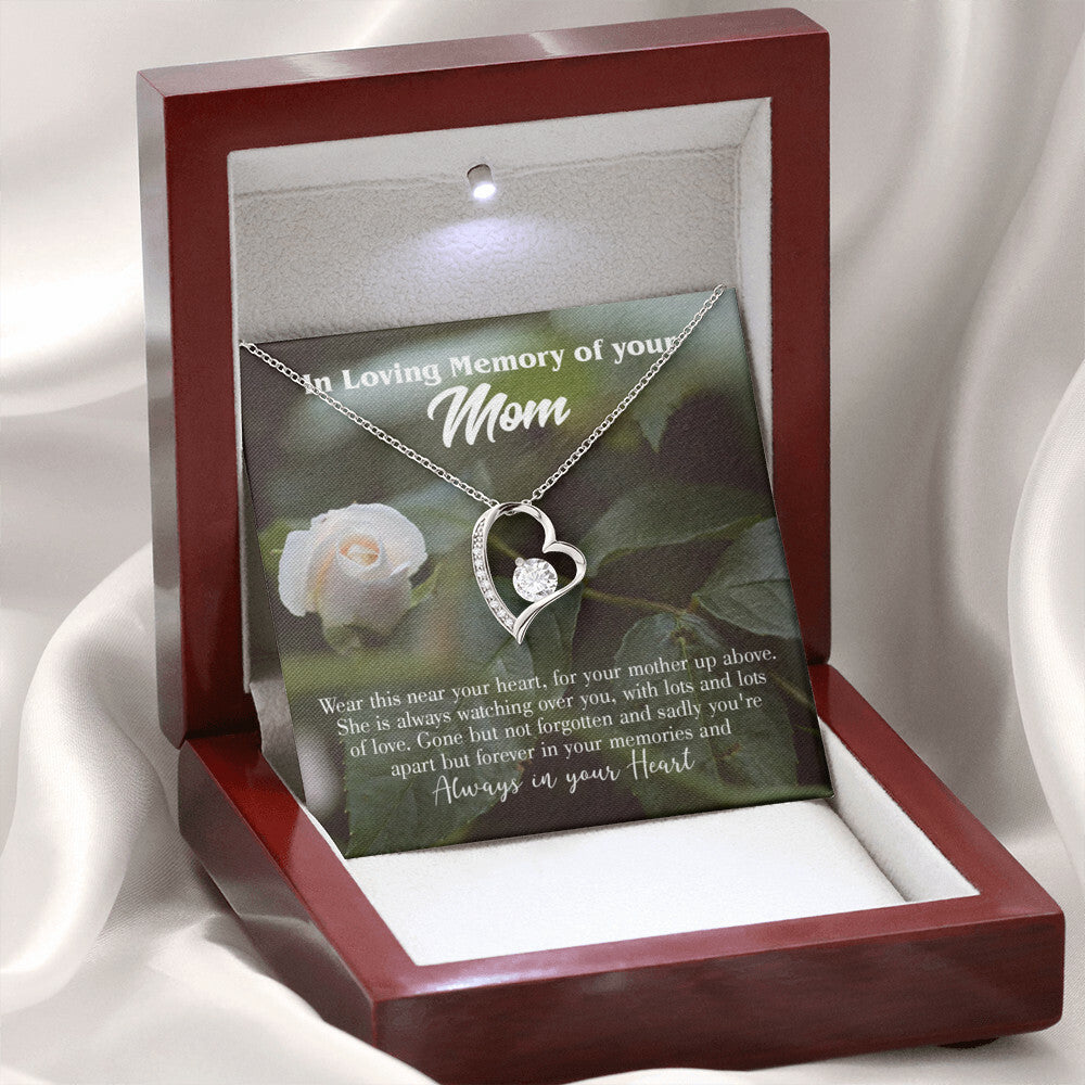 To Mom Remembrance Message Wear Near Heart Forever Necklace w Message Card-Express Your Love Gifts