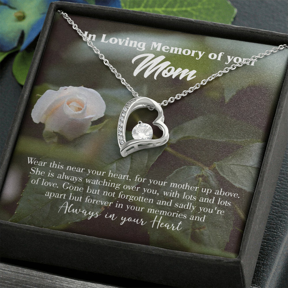 To Mom Remembrance Message Wear Near Heart Forever Necklace w Message Card-Express Your Love Gifts