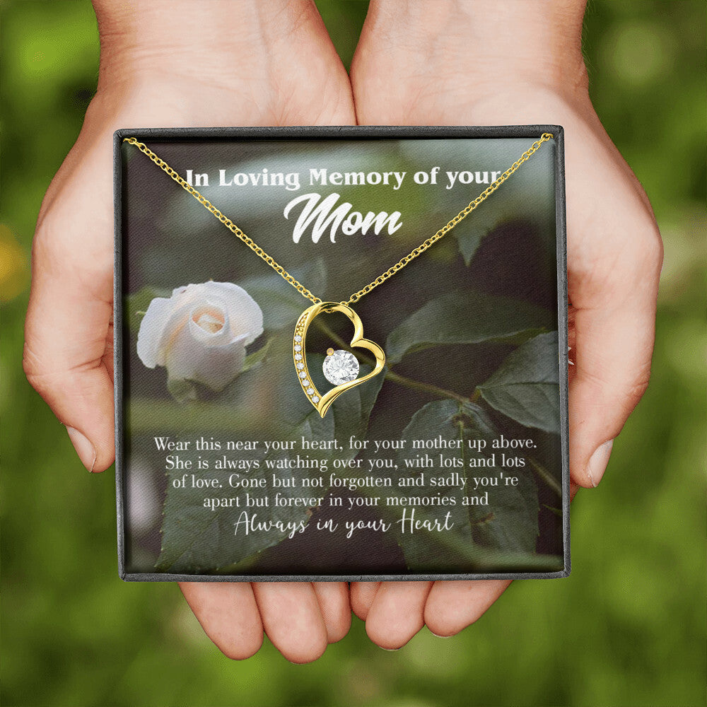 To Mom Remembrance Message Wear Near Heart Forever Necklace w Message Card-Express Your Love Gifts