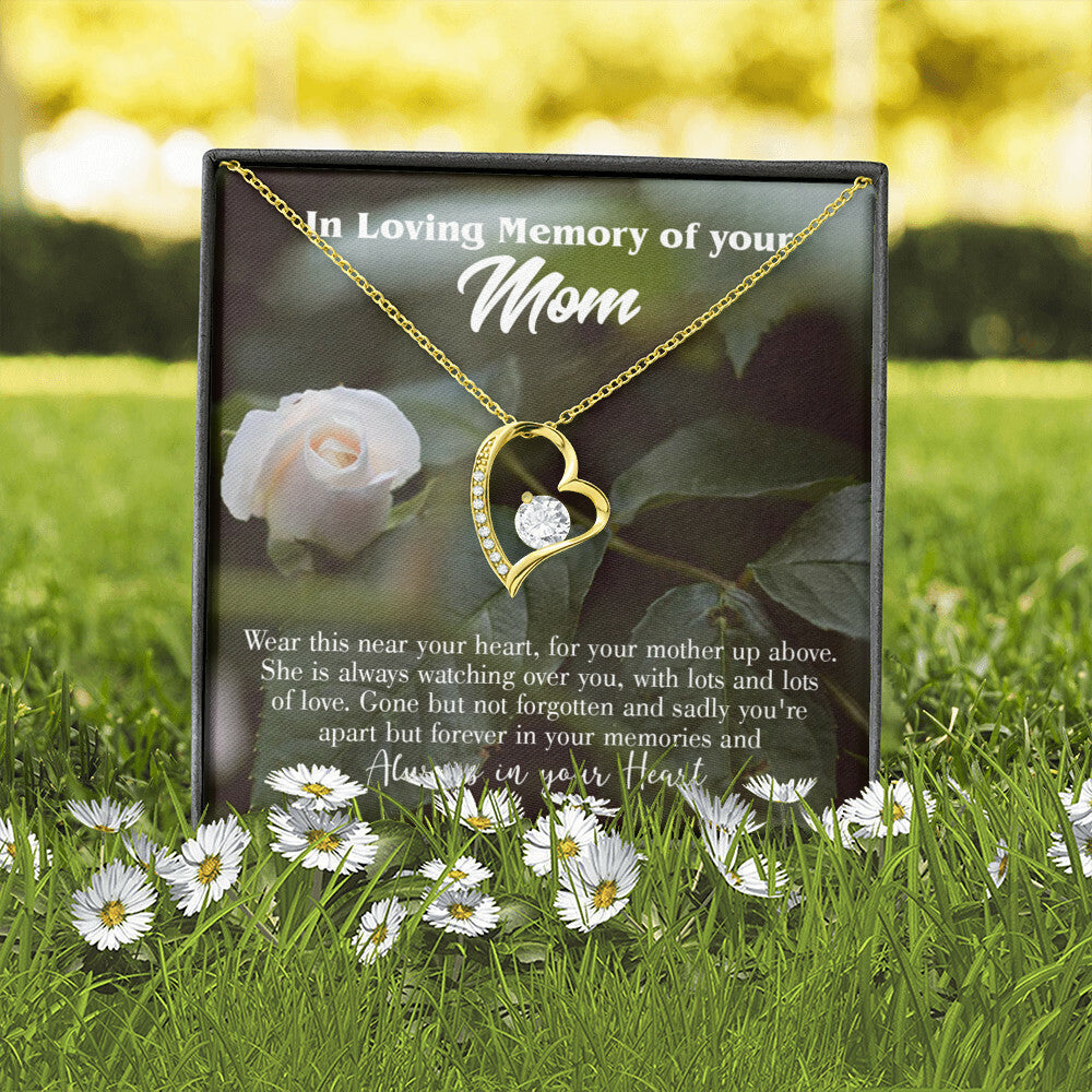 To Mom Remembrance Message Wear Near Heart Forever Necklace w Message Card-Express Your Love Gifts