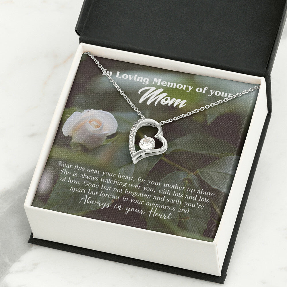 To Mom Remembrance Message Wear Near Heart Forever Necklace w Message Card-Express Your Love Gifts