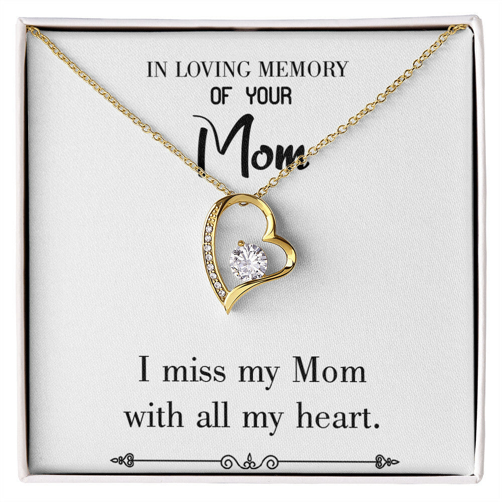 To Mom Remembrance Message With All my Heart White Forever Necklace w Message Card-Express Your Love Gifts