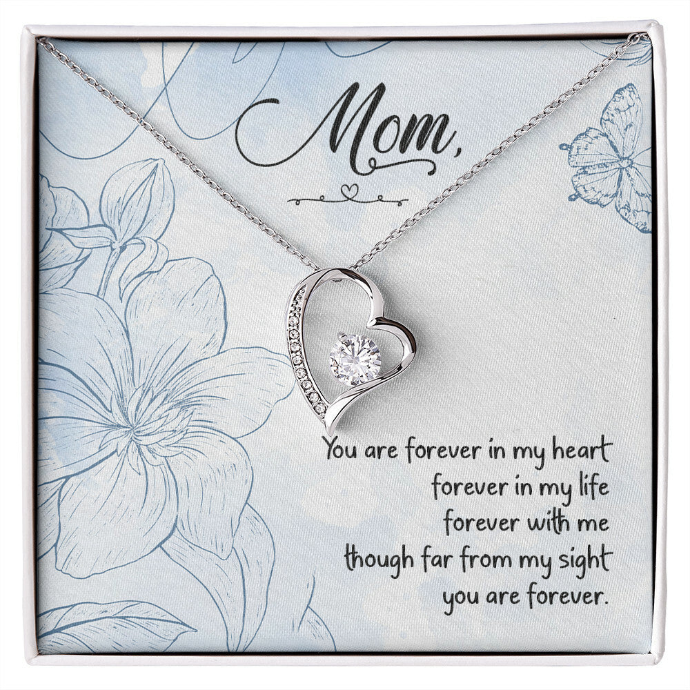 To Mom Remembrance Message You Are Forever in My Heart Forever Necklace w Message Card-Express Your Love Gifts