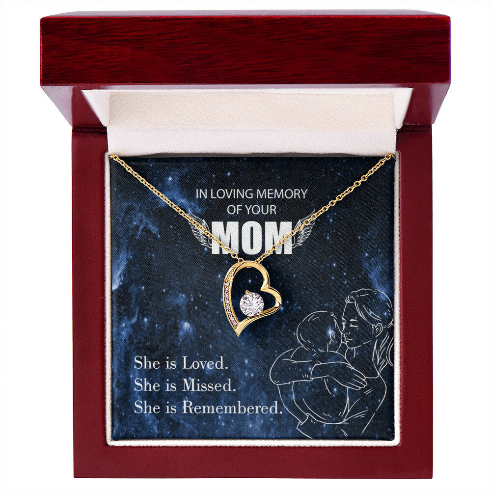 To Mom Remembrance Message You are Loved Forever Necklace w Message Card-Express Your Love Gifts