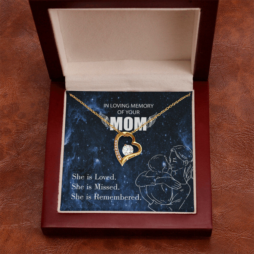 To Mom Remembrance Message You are Loved Forever Necklace w Message Card-Express Your Love Gifts