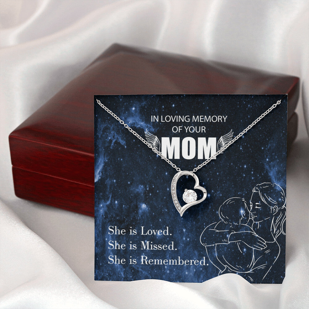 To Mom Remembrance Message You are Loved Forever Necklace w Message Card-Express Your Love Gifts