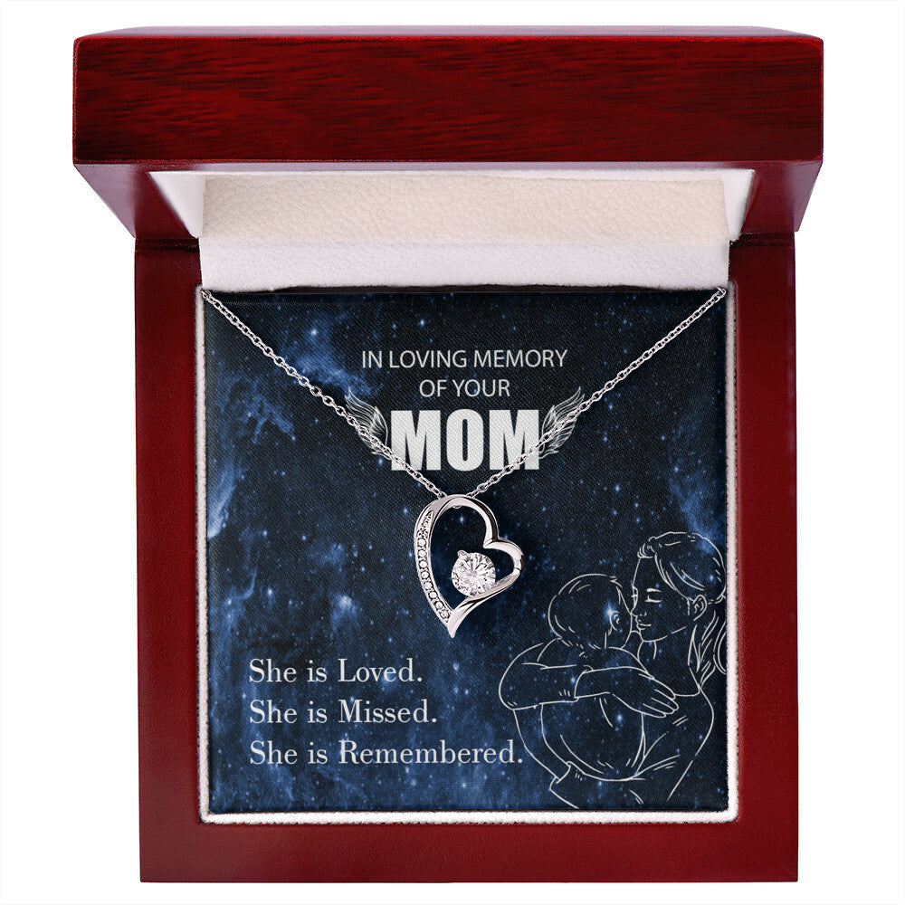 To Mom Remembrance Message You are Loved Forever Necklace w Message Card-Express Your Love Gifts