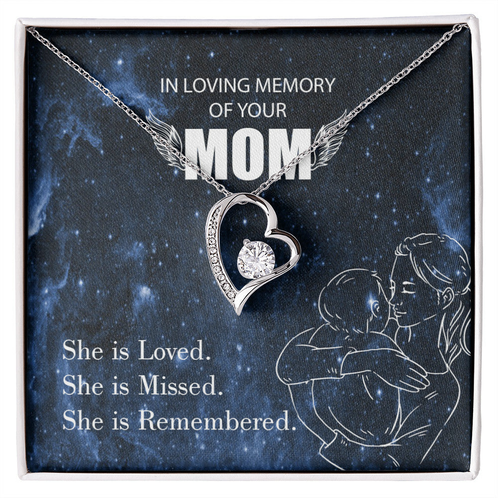 To Mom Remembrance Message You are Loved Forever Necklace w Message Card-Express Your Love Gifts