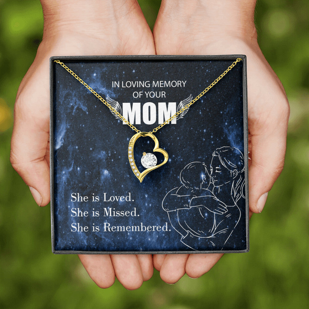 To Mom Remembrance Message You are Loved Forever Necklace w Message Card-Express Your Love Gifts