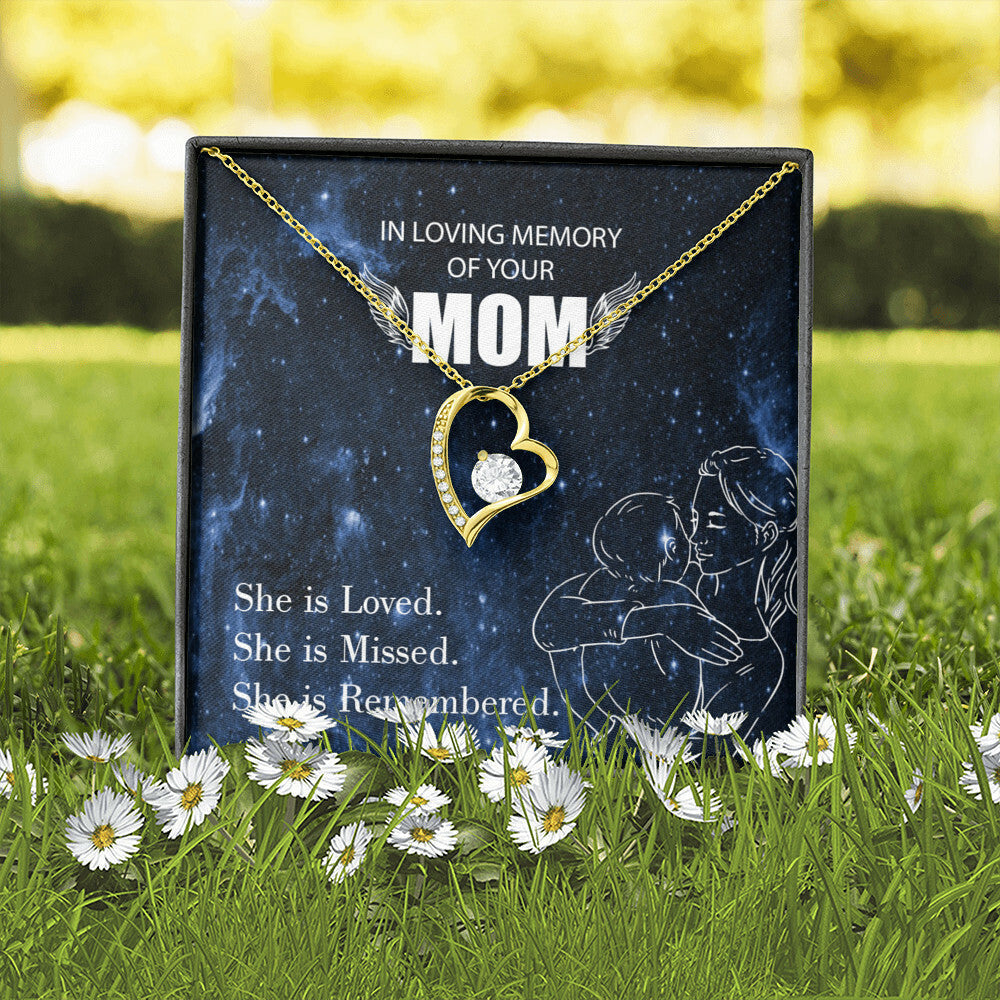 To Mom Remembrance Message You are Loved Forever Necklace w Message Card-Express Your Love Gifts