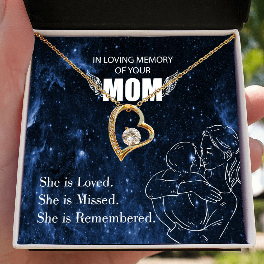 To Mom Remembrance Message You are Loved Forever Necklace w Message Card-Express Your Love Gifts