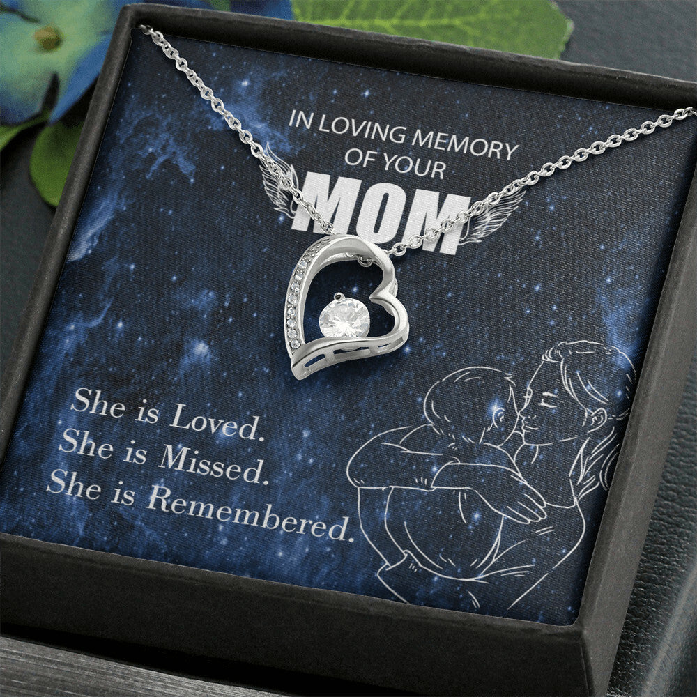 To Mom Remembrance Message You are Loved Forever Necklace w Message Card-Express Your Love Gifts