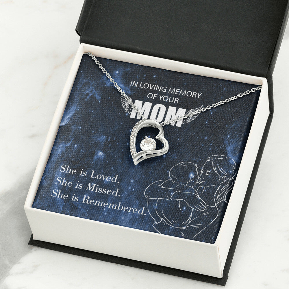 To Mom Remembrance Message You are Loved Forever Necklace w Message Card-Express Your Love Gifts