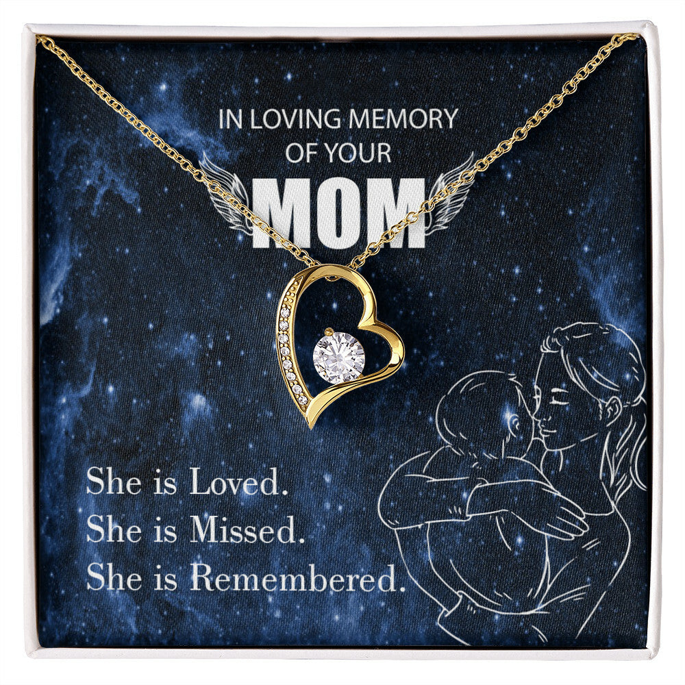 To Mom Remembrance Message You are Loved Forever Necklace w Message Card-Express Your Love Gifts