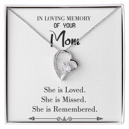 To Mom Remembrance Message You are Loved White Forever Necklace w Message Card-Express Your Love Gifts