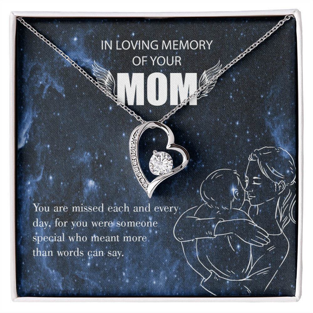 To Mom Remembrance Message You are Missed Forever Necklace w Message Card-Express Your Love Gifts