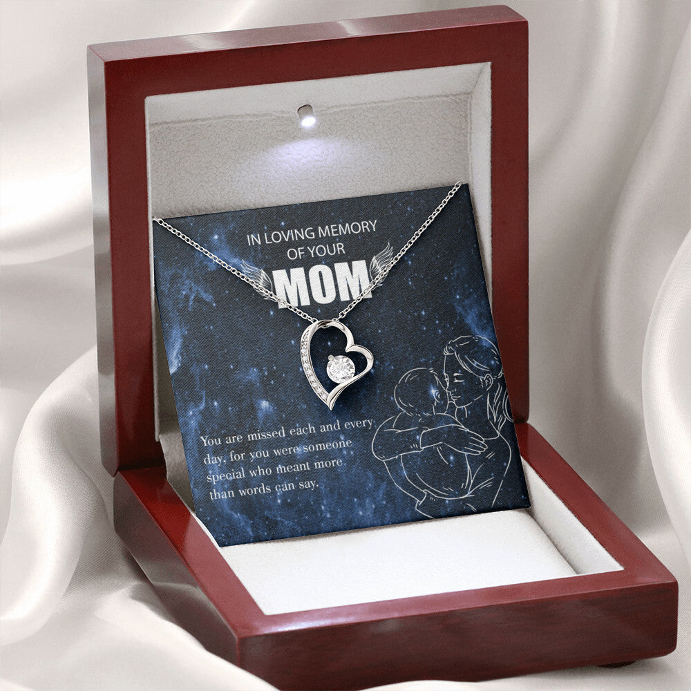 To Mom Remembrance Message You are Missed Forever Necklace w Message Card-Express Your Love Gifts