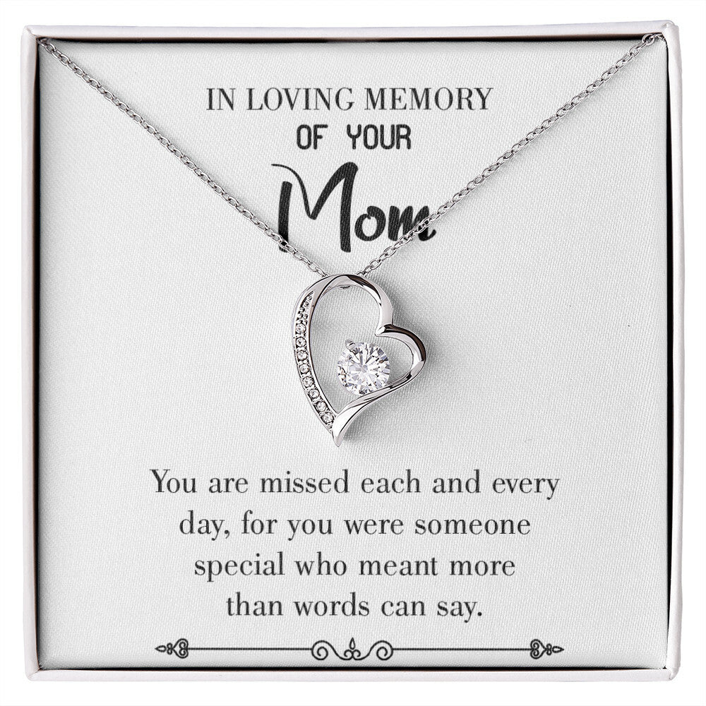 To Mom Remembrance Message You are Missed White Forever Necklace w Message Card-Express Your Love Gifts