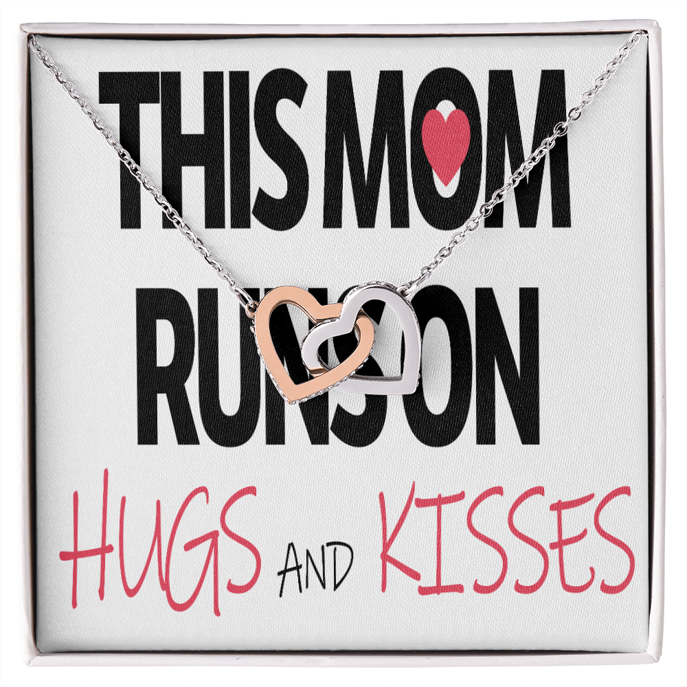 To Mom Runs on Hugs And Kisses Inseparable Necklace-Express Your Love Gifts