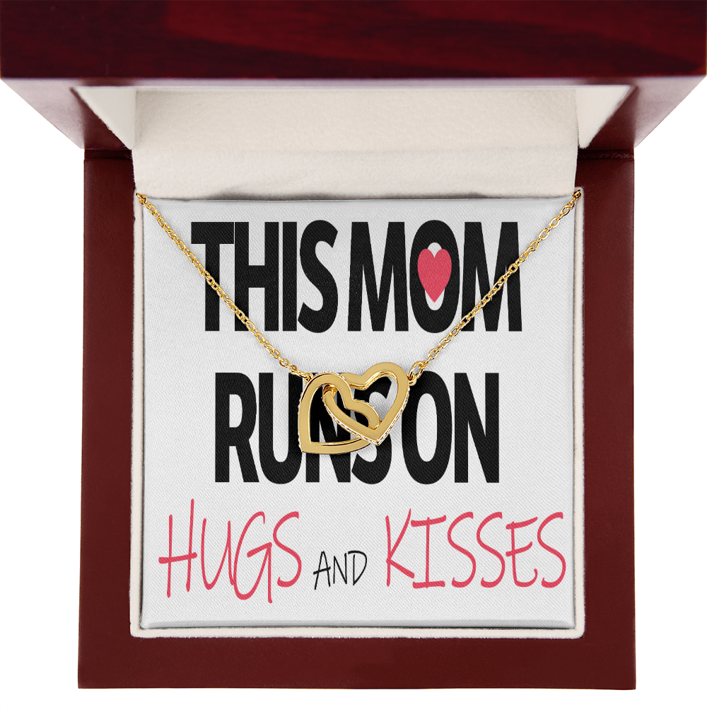 To Mom Runs on Hugs And Kisses Inseparable Necklace-Express Your Love Gifts