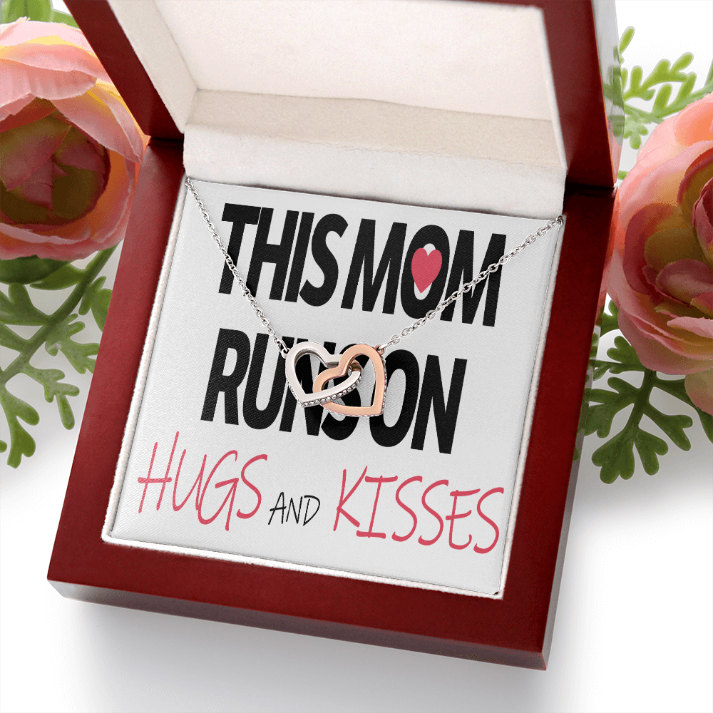 To Mom Runs on Hugs And Kisses Inseparable Necklace-Express Your Love Gifts