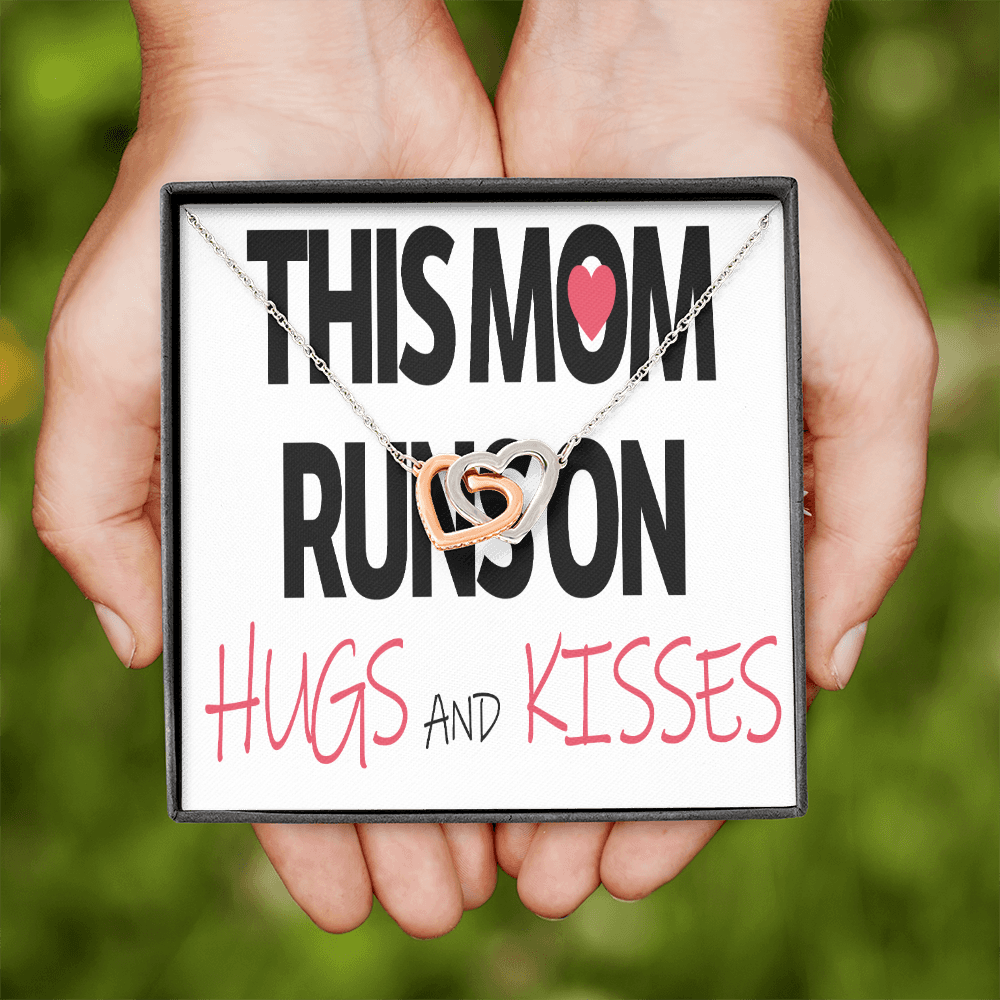 To Mom Runs on Hugs And Kisses Inseparable Necklace-Express Your Love Gifts