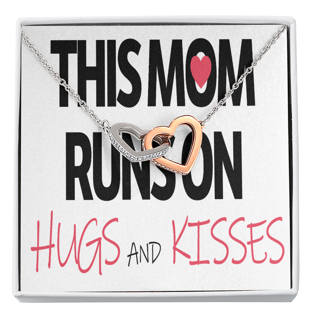 To Mom Runs on Hugs And Kisses Inseparable Necklace-Express Your Love Gifts