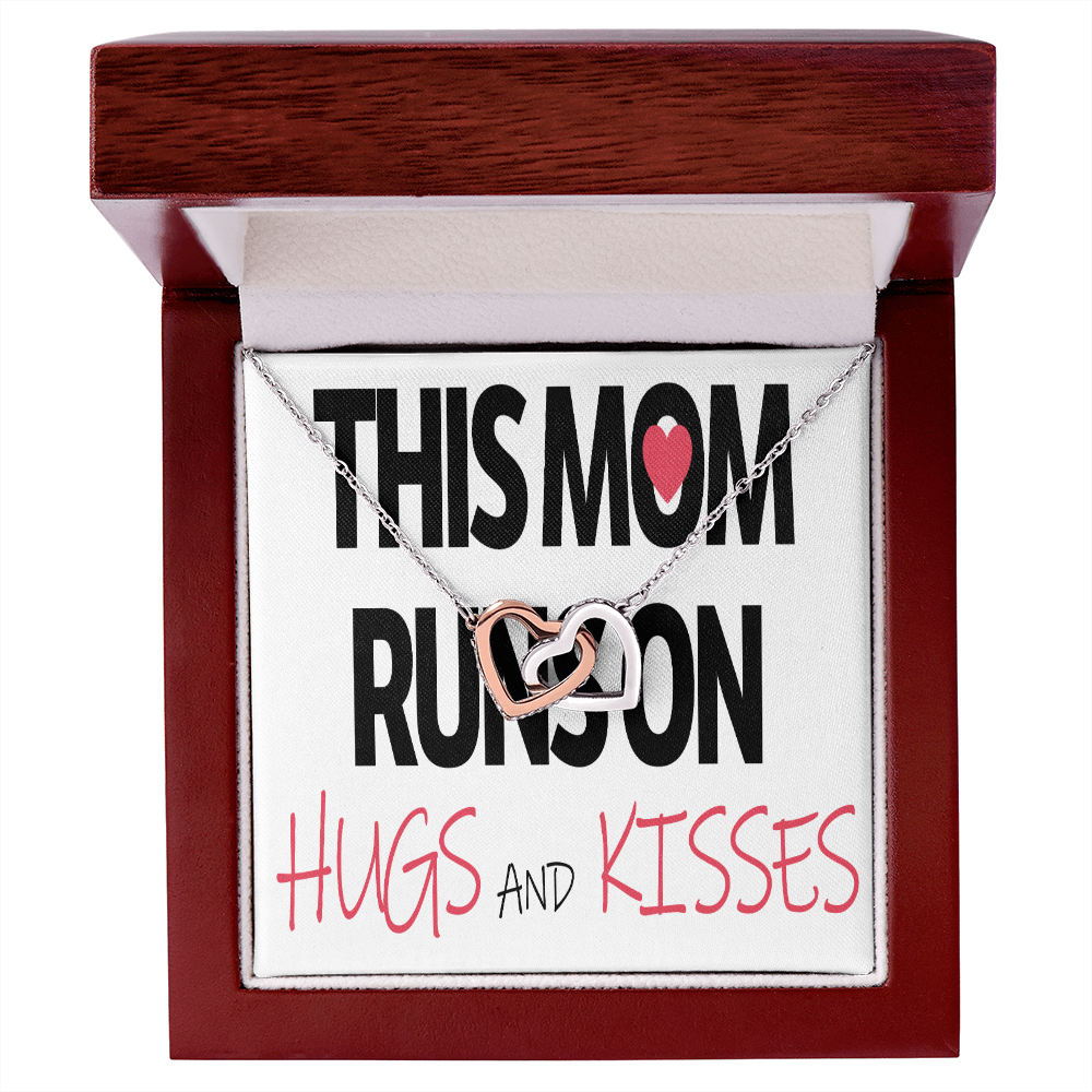 To Mom Runs on Hugs And Kisses Inseparable Necklace-Express Your Love Gifts