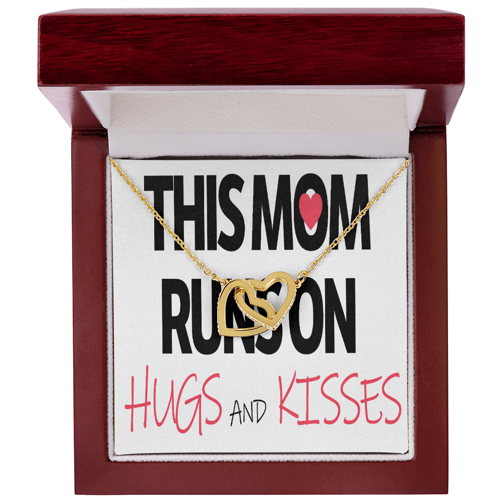 To Mom Runs on Hugs And Kisses Inseparable Necklace-Express Your Love Gifts