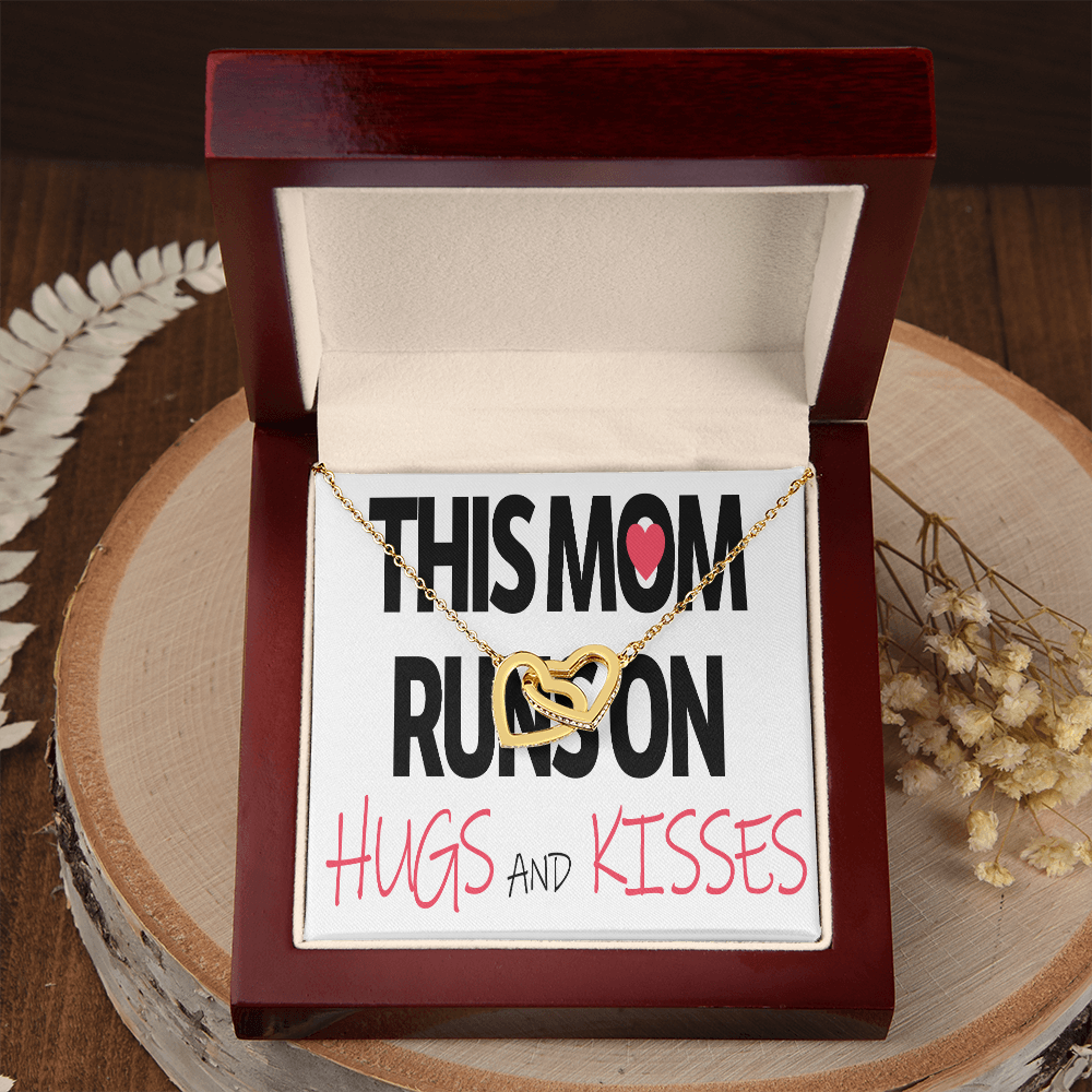 To Mom Runs on Hugs And Kisses Inseparable Necklace-Express Your Love Gifts