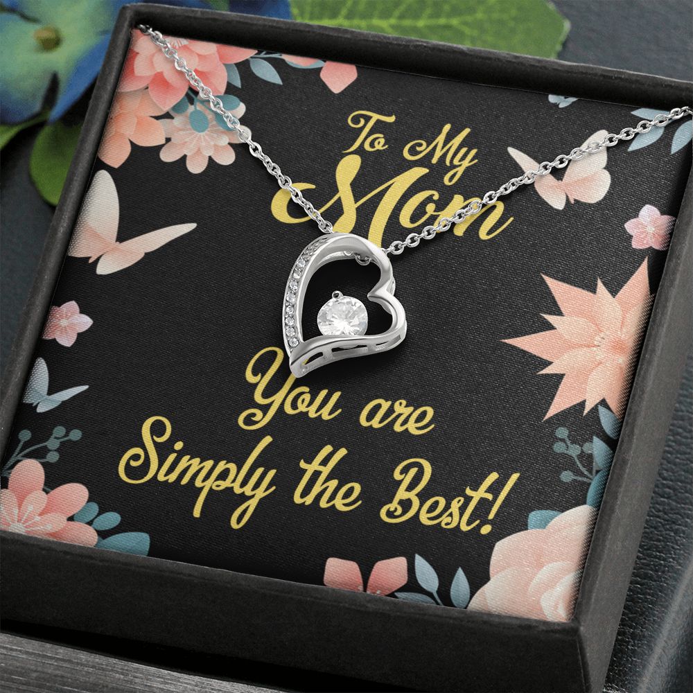 To Mom Simply the Best Forever Necklace w Message Card-Express Your Love Gifts